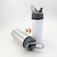 650ml Aluminum  Water Bottle with Straw Top 6pcs/Pack